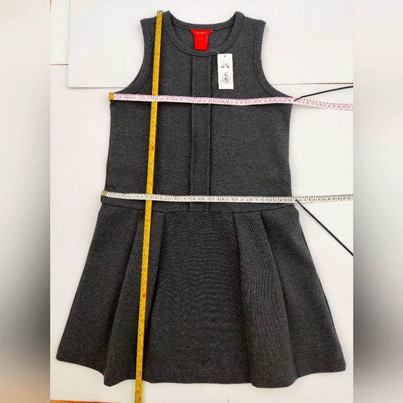 Joe Fresh Girl Dark Grey Pleats Stretchy Pullover Dress New Size L (10-12) - Picture 5 of 6